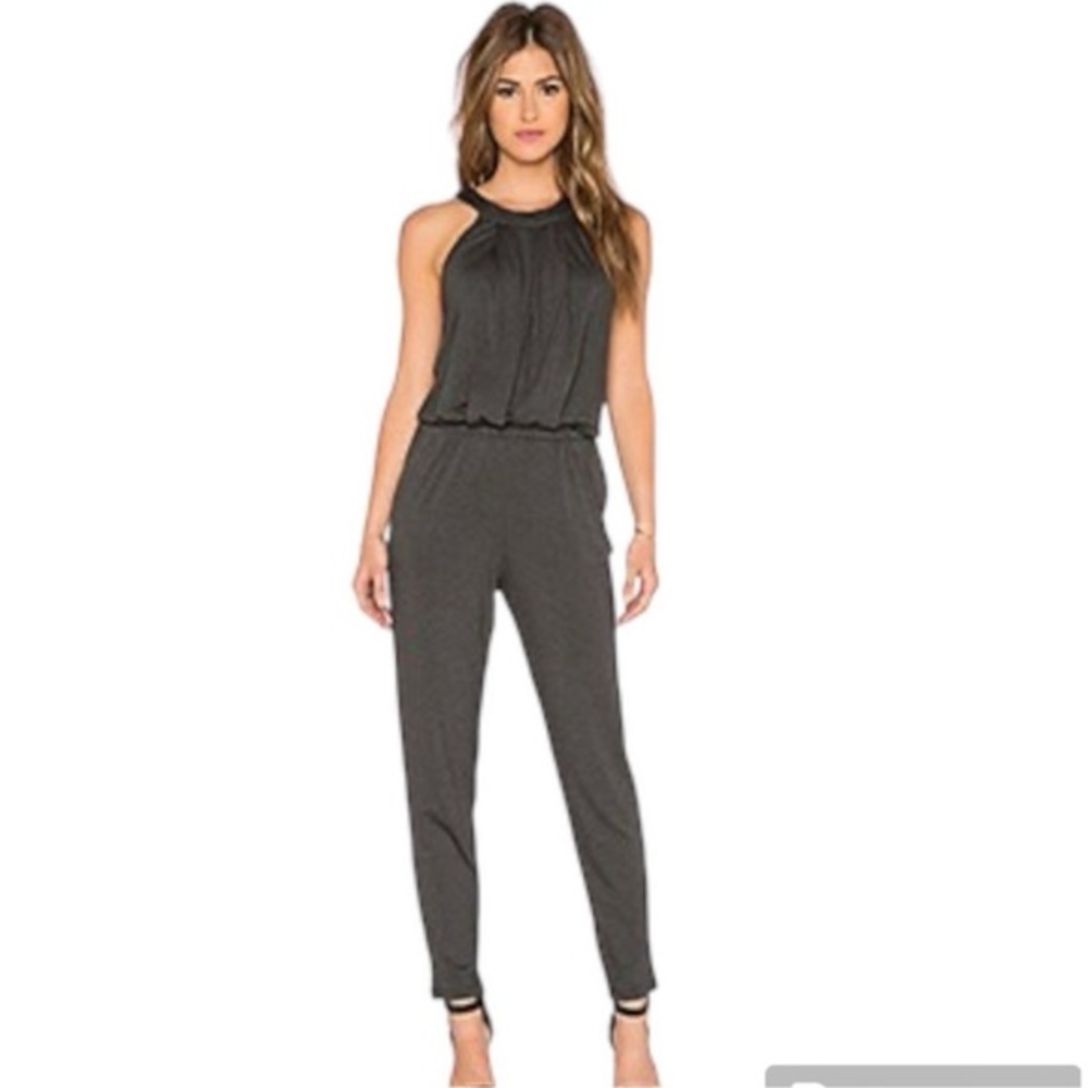 Trina Turk Charcoal Gray Halter Jumpsuit
